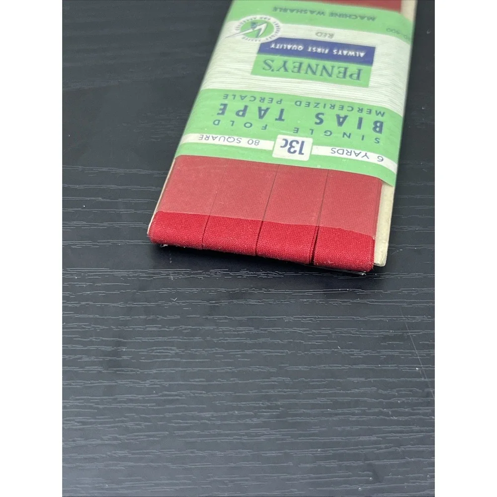 Vintage Penney's Red Single Fold Bias Tape 80 Square 6 Yards